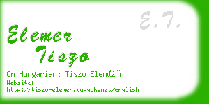 elemer tiszo business card